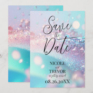 Save The Date Créez votre propre image personnalisée rose et cya