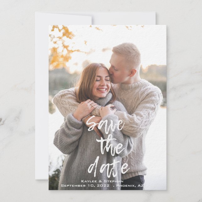 Save The Date Créez votre propre script élégant Photo personnali (Devant)