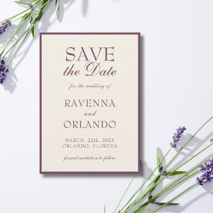 Save The Date Crème de Figue Vieille Fortune Élégant Glamour Mar