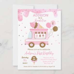 Save The Date Crème glacée sucré un premier anniversaire Invitat