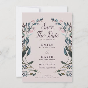 Save The Date Crest jardin   Mariage Mauve Purple Enregistrer La