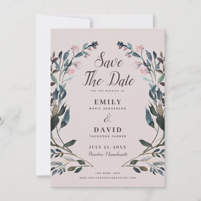 Save The Date Crest jardin | Mariage Mauve Purple Enregistrer La (Devant)