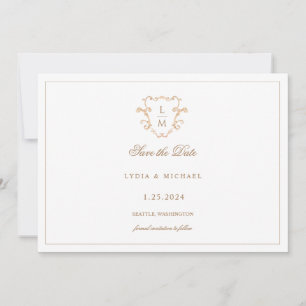 Save The Date Crête Baroque   Monogramme de mariage