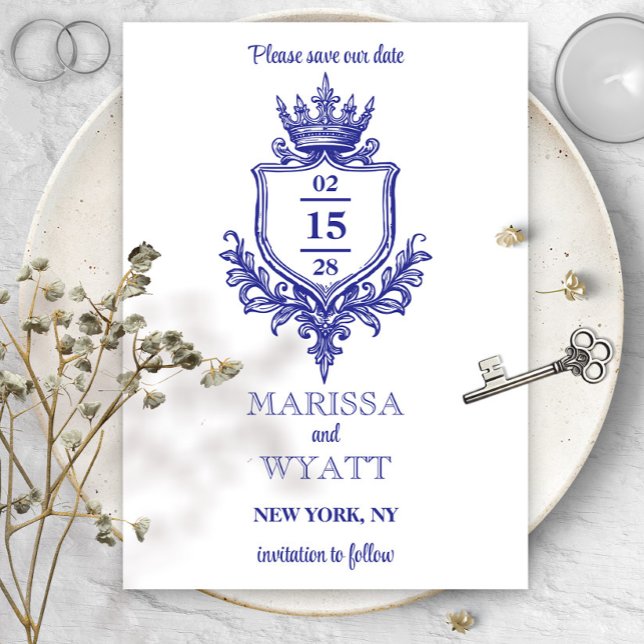 Save The Date Crête Royale avec Couronne Médiévale ou Fantastiqu (Créateur téléchargé)