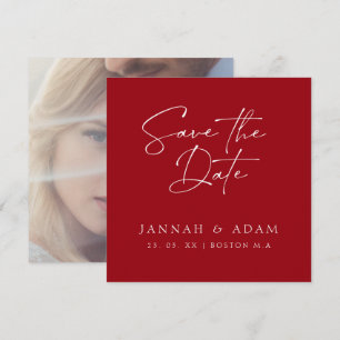 Save The Date Crimson minimal typographie rouge Mariage photo