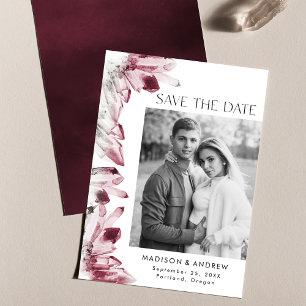 Save The Date Cristaux Aquarelle Bordeaux Photo
