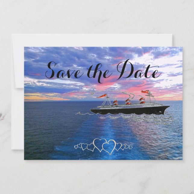 Save The Date Croisière Mariage nautique | Enregistrer la date O (Devant)