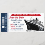 Save the Date Cruise Boarding Pass Invitation<br><div class="desc">Wedding Save the Date Cruise Ship Boarding Pass Ticket Invitation</div>