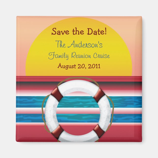 Save the Date Cruise Family Reunion Magnet (Front)