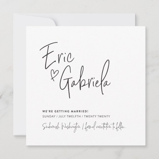 SAVE THE DATE custom design for Eric & Gabriela Invitation (Front)