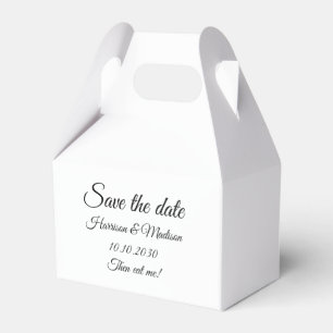 Save the Date custom script wedding announcement Favor Box