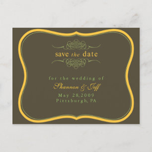 Save The Date, Customizable Announcement Postcard
