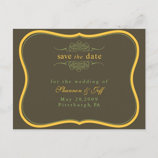 Save The Date, Customizable Announcement Postcard (Front)