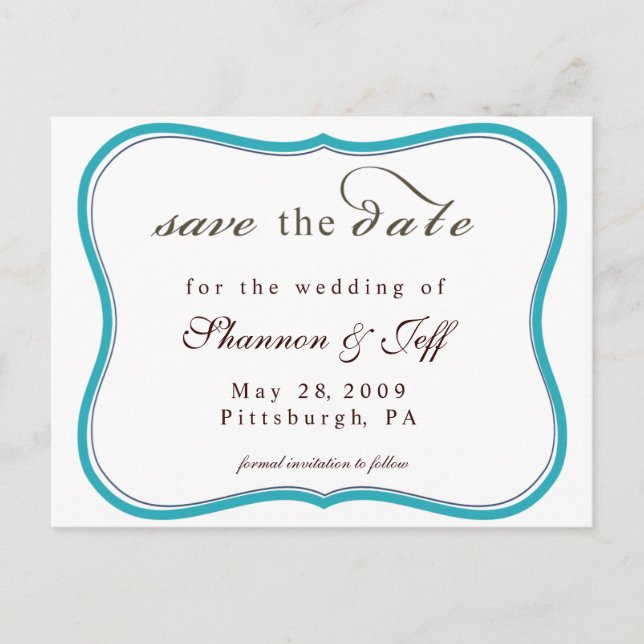 Save The Date, Customizable Announcement Postcard (Front)