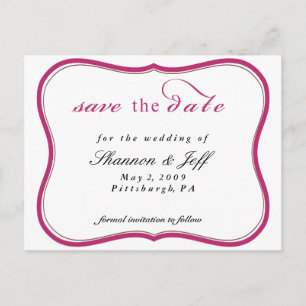 Save The Date, Customizable Announcement Postcard