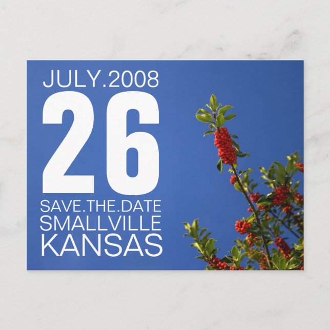Save the Date Customizable Berry Announcement Postcard (Front)