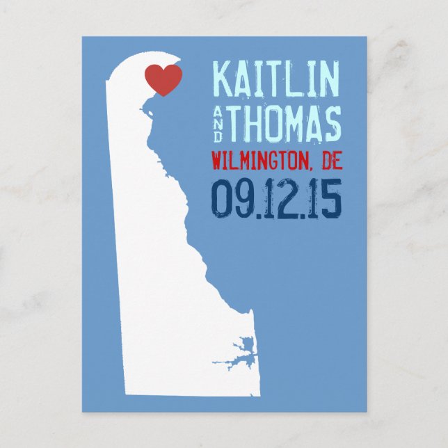Save the Date - Customizable - Delaware Announcement Postcard (Front)