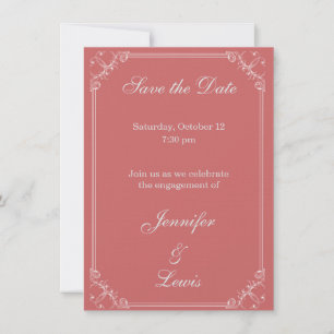 Save the Date Customizable Engagement Fancy Frame 