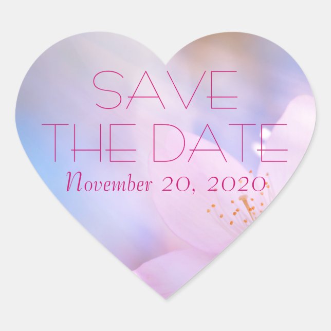 Save the Date customizable Heart Sticker (Front)