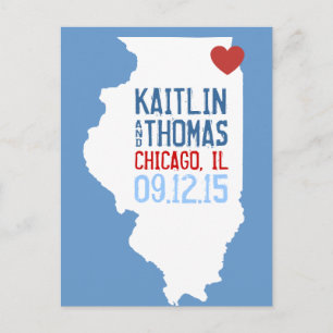 Save the Date - Customizable - Illinois Announcement Postcard