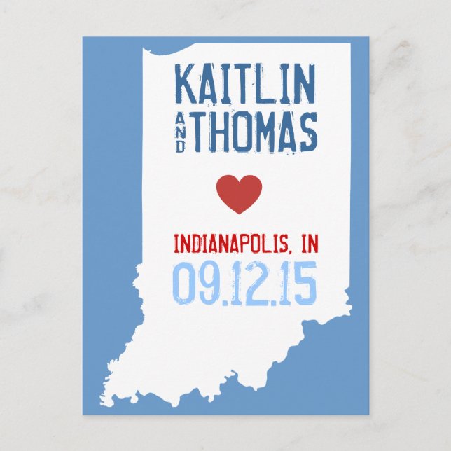 Save the Date - Customizable - Indiana Announcement Postcard (Front)