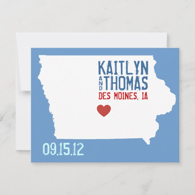 Save the Date - Customizable - Iowa (Front)