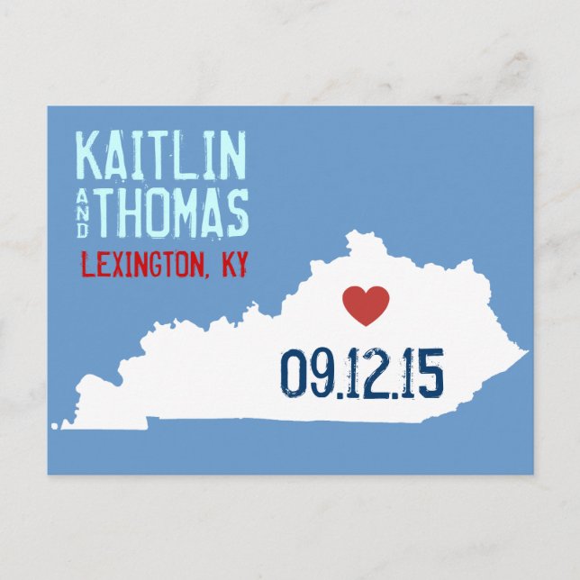 Save the Date - Customizable - Kentucky Announcement Postcard (Front)