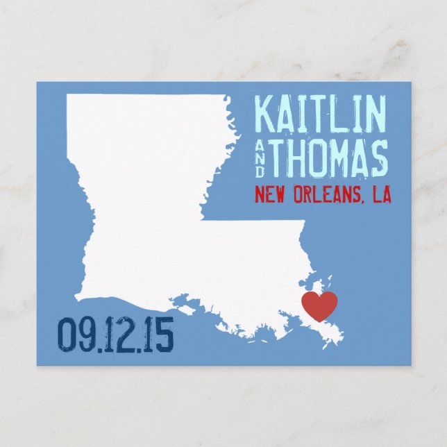 Save the Date - Customizable - Louisiana Announcement Postcard (Front)
