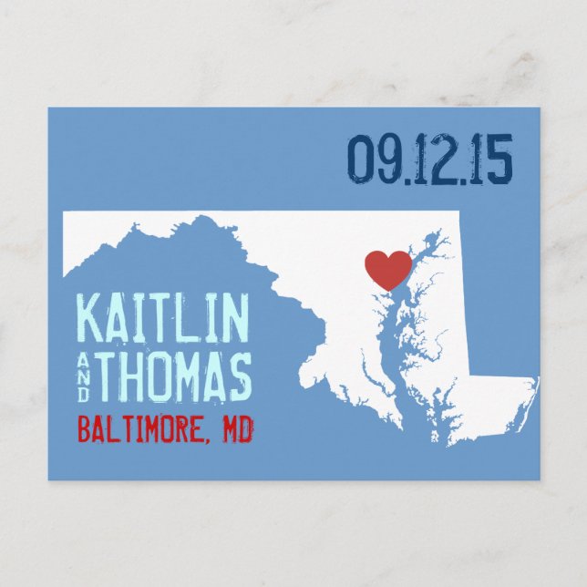 Save the Date - Customizable - Maryland Announcement Postcard (Front)