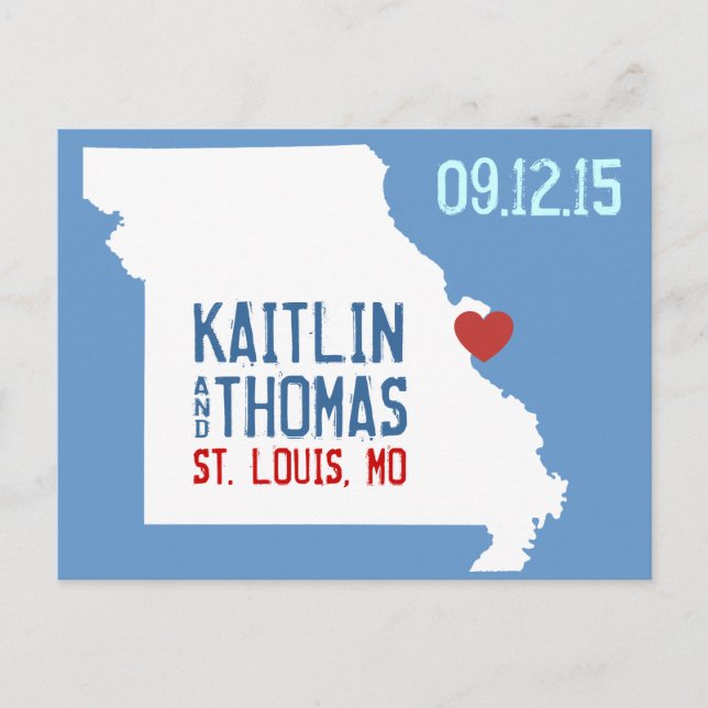 Save the Date - Customizable - Missouri Announcement Postcard (Front)