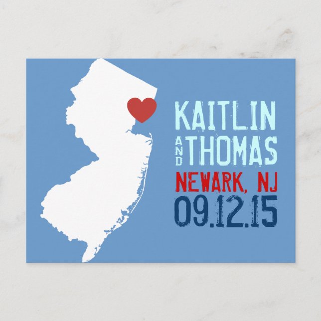 Save the Date - Customizable - New Jersey Announcement Postcard (Front)