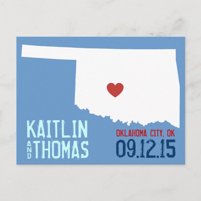 Save the Date - Customizable - Oklahoma Announcement Postcard (Front)