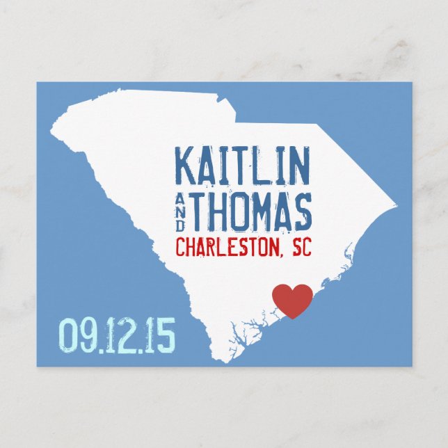Save the Date - Customizable - South Carolina Announcement Postcard (Front)