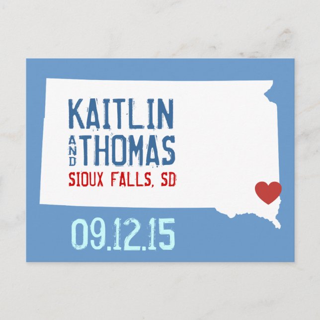 Save the Date - Customizable - South Dakota Announcement Postcard (Front)