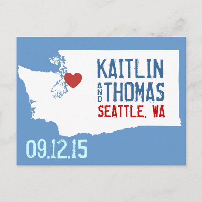 Save the Date - Customizable - Washington Announcement Postcard (Front)