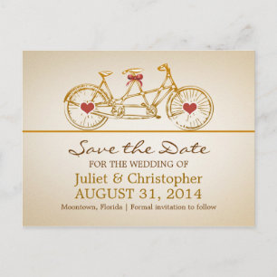save the date cute bicycle postcards