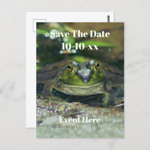 Save The Date Cute Frog Nature  Postcard