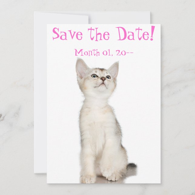 Save The Date Cute Kitten Enregistrer la date Annonces (Devant)