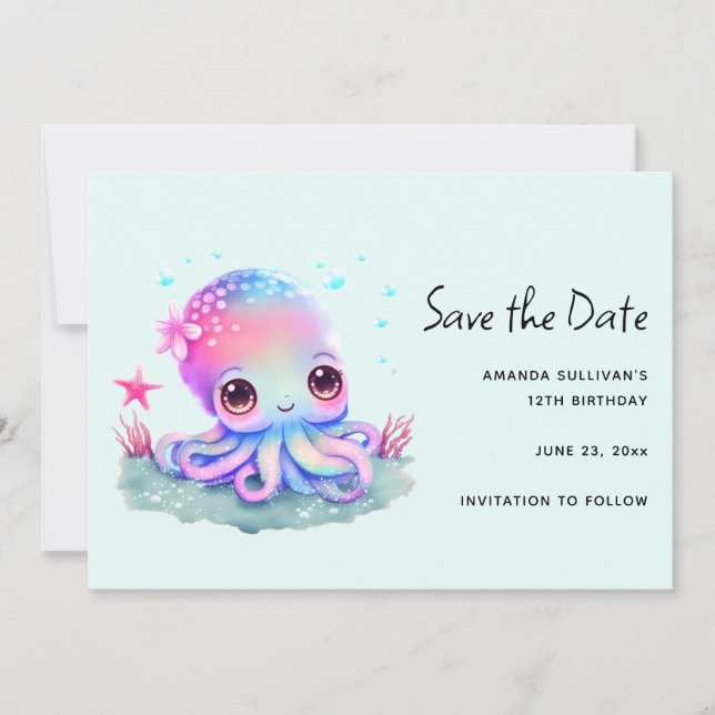 Save The Date Cute Octopus Sea Creator (Devant)