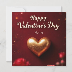 Save The Date Cute Red floral & Coeurs roses Saint Valentin