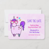 Cute Unicorne dans les lunettes en forme de coeur 