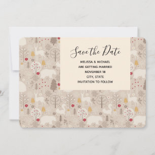 Save The Date Cute Woodland Animaux Motifs nordiques Mariage