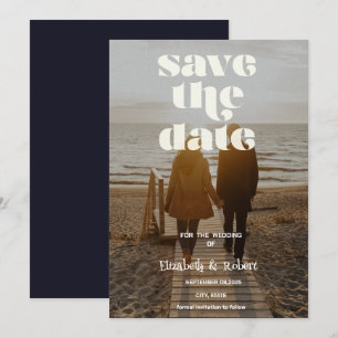 Save The Date Cute Your Photo & Calligraphy Enregistrer La Date