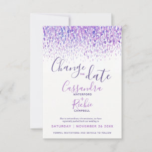 Save The Date Dabs violet aquarelle modifier le mariage de date