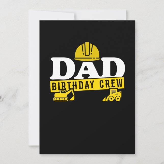 Save The Date Daddy Anniversaire d'équipage de construction Thèm (Devant)