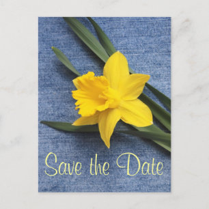 Save the Date Daffodil & Denim Postcard