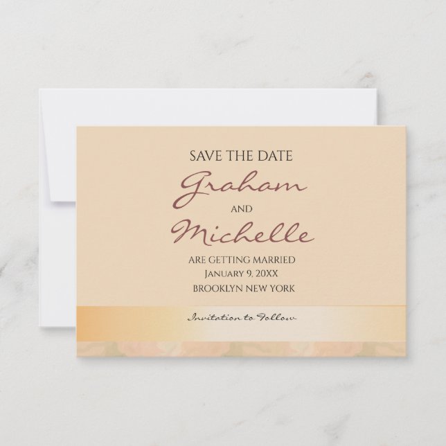 Save The Date | Daisies Peaches_Cream  Background (Front)