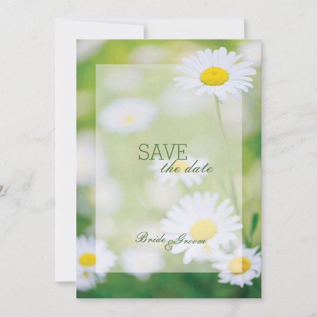 Save The Date Daisy Daisies Fleur Floral été ÉCONOMISER la date (Devant)