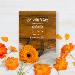 Save The Date Daisy Horseshoe Western Wedding Enregistrer la dat