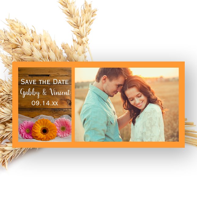 Save The Date Daisy Trio Grange Mariage Enregistrer la date Phot (Créateur téléchargé)